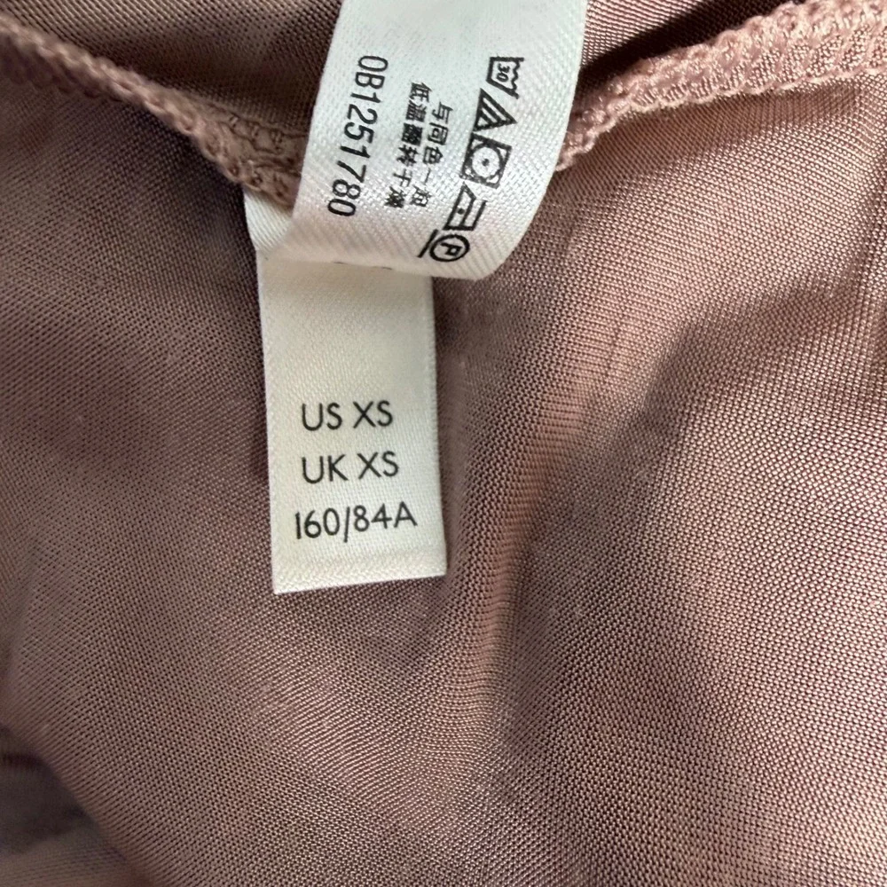 Intimately Free People Wind Down Layering Ruched Square Neck Top Mauve Brown‎ XS